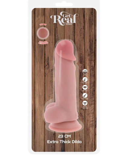 GET REAL - DELUXE REALISTIC PENIS WITH TESTICLES EXTRA THICK 23 CM GET REAL - DELUXE REALISTIC PENIS WITH TESTICLES EXTRA THICK 23 CM