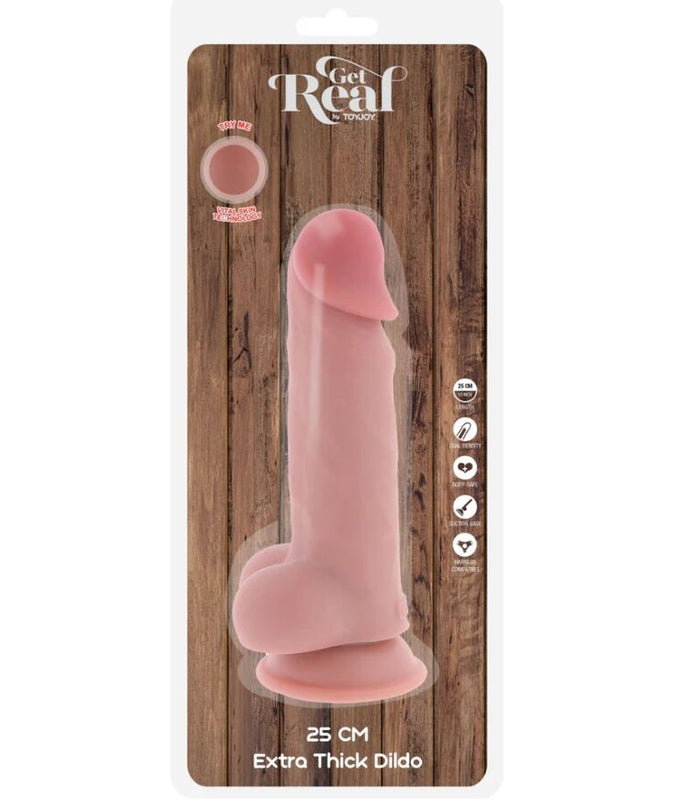 Pleasurements – Get Real – Deluxe Realistic Penis With Testicles Extra Thick 25 Cm