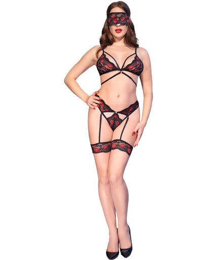 CHILIROSE - CR 4880 DRIEDELIGE SET ZWART & ROOD XL CHILIROSE - CR 4880 DRIEDELIGE SET ZWART & ROOD XL