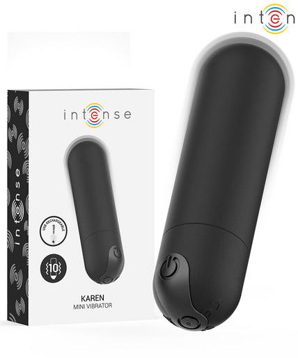 INTENSE - KAREN MINI RECHARGEABLE VIBRATING BULLET BLACK INTENSE - KAREN MINI RECHARGEABLE VIBRATING BULLET BLACK