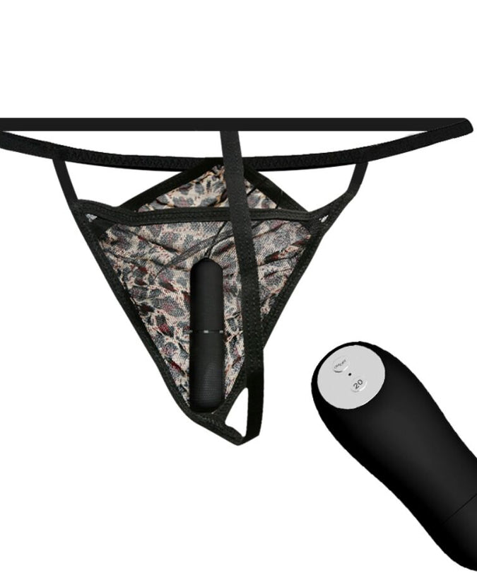BAILE - THONG WITH VIBRATING BULLET AND REMOTE CONTROL BLACK