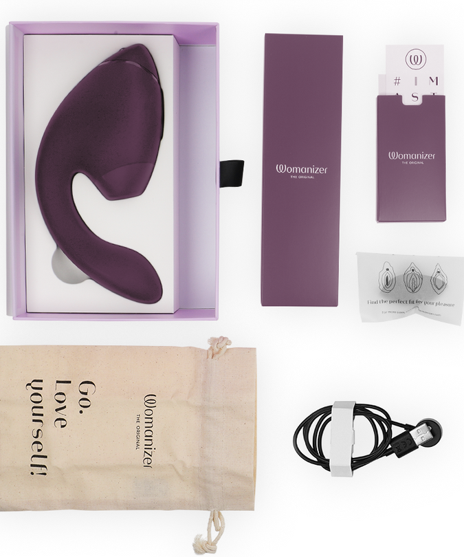 Womanizer – Duo Next Dual Clitoral & G – Spot Stimulator Donkerpaars