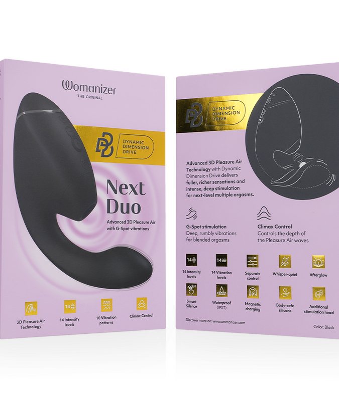 Womanizer – Duo Next Dual Klitoral- & G-Punkt-Stimulator Schwarz