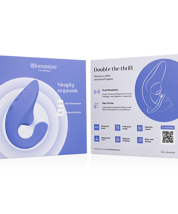 WOMANIZER - BLEND RABBIT VIBRATOR STIMULATOR VIBRANT BLUE
