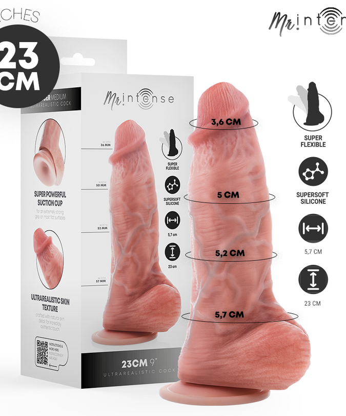 MR INTENSE - MEDIUM SPENCER SILICONE DILDO 23 CM -Ø- 5.7 CM