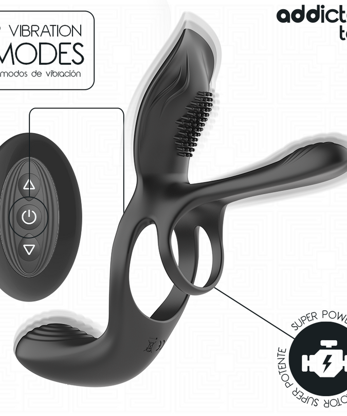 ADDICTED TOYS - DOUBLE PENIS RING WITH CLITORAL STIMULATOR
