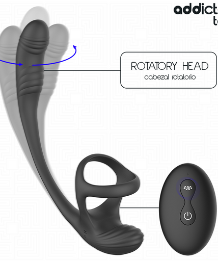 Addicted Toys – Anaalplug met vibratie, 360º golvende beweging en balstimulator Addicted Toys – Anaalplug met vibratie, 360º golvende beweging en balstimulator