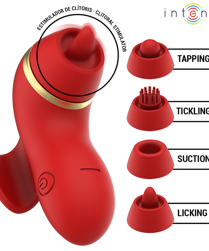 INTENSE - PATTY STIMULATOR WITH 4 HEADS, SUCTION, TAPPING, TICKLING AND LICKING