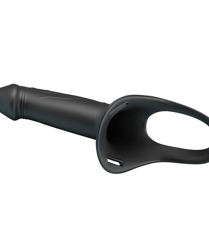 PRETTY LOVE - LANDON BLACK VIBRATING STRAP-ON