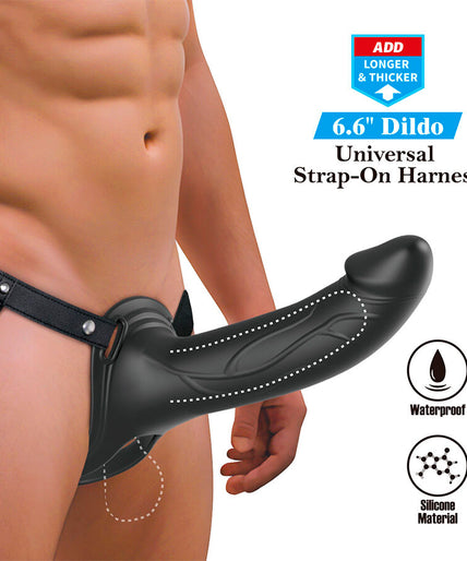 PRETTY LOVE - LANDON BLACK VIBRATING STRAP-ON PRETTY LOVE - LANDON BLACK VIBRATING STRAP-ON