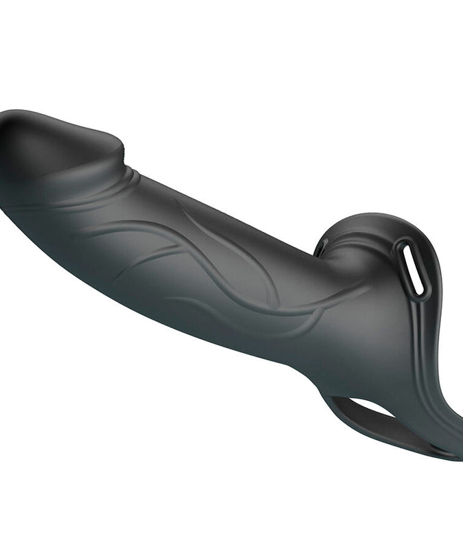 PRETTY LOVE - LANDON BLACK VIBRATING STRAP-ON