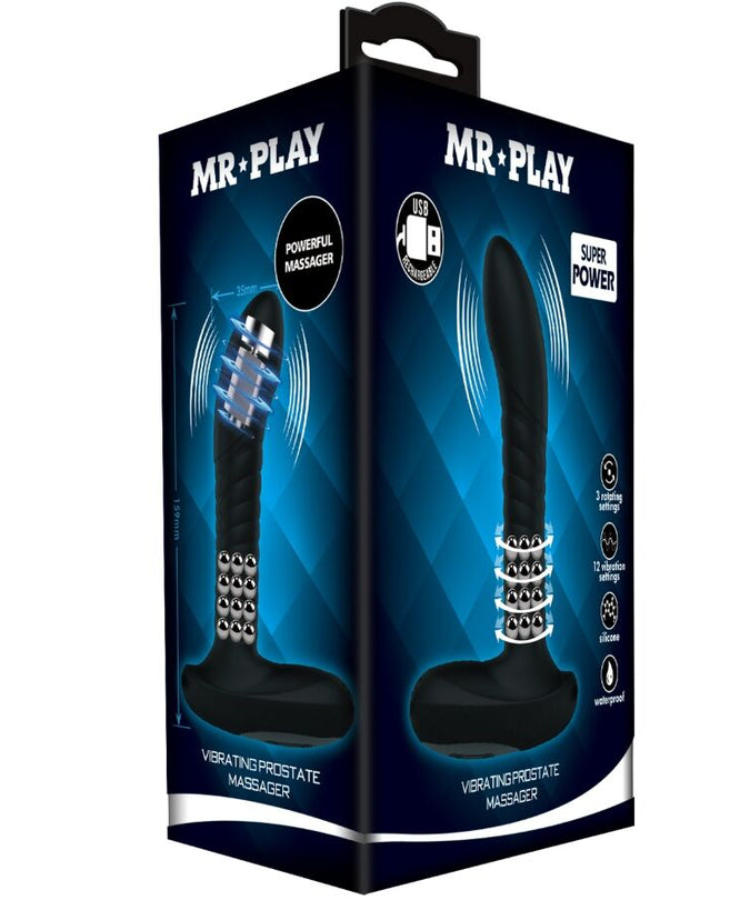 Mr Play – Rotating & Vibrating Prostate Massager with Remote Control – Black