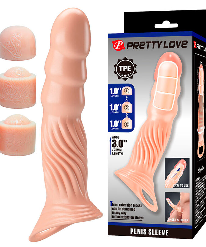 Pretty Love – Strukturierte Penis-Hülle mit Verlängerungen