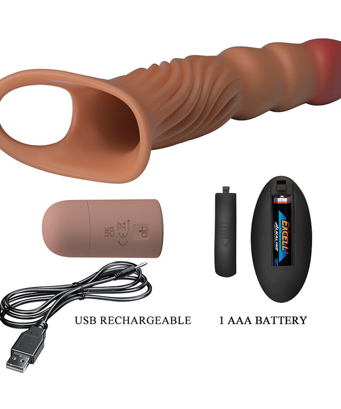 Pretty Love – Strukturierte Penis-Hülle mit Vibration und Fernbedienung