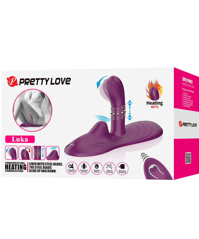 PRETTY LOVE - LUKA ZIT-VIBRATOR MET WARMTED EFFECT EN AFSTANDSBEDIENING
