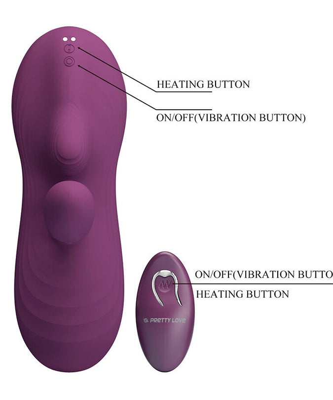 PRETTY LOVE - LUKA ZIT-VIBRATOR MET WARMTED EFFECT EN AFSTANDSBEDIENING