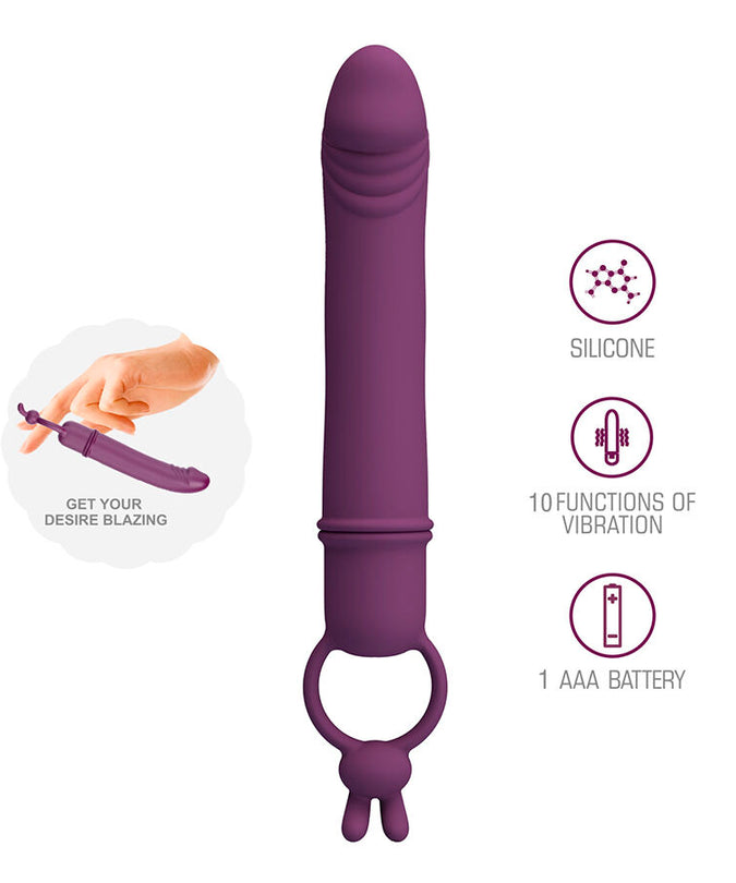 PRETTY LOVE - CORA VIBRATOR PENISVORM MET WEERSTANDSRING