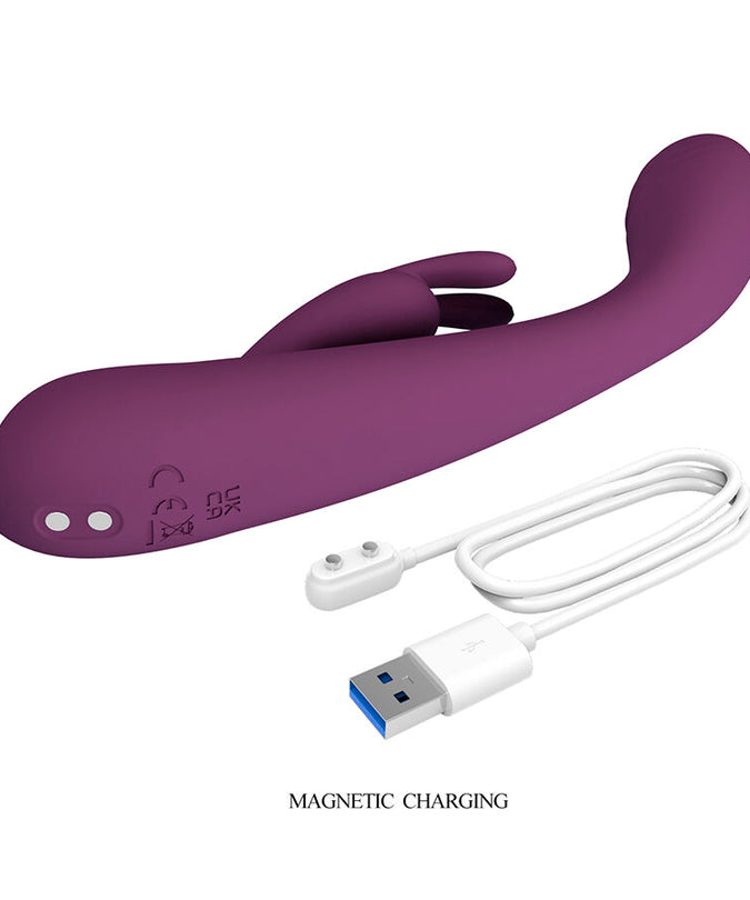 Pleasurements – Pretty Love – Emma Rabbit Vibrator With Stimulator Purple