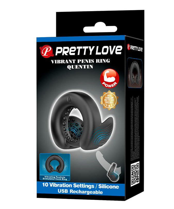 PRETTY LOVE - QUENTIN PENIS RING WITH TESTICULAR STIMULATOR