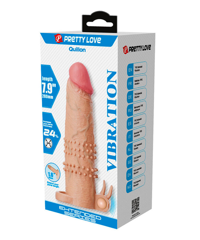 PRETTY LOVE - QUILLON PENIS SLEEVE WITH CLITORAL STIMULATOR AND VIBRATION