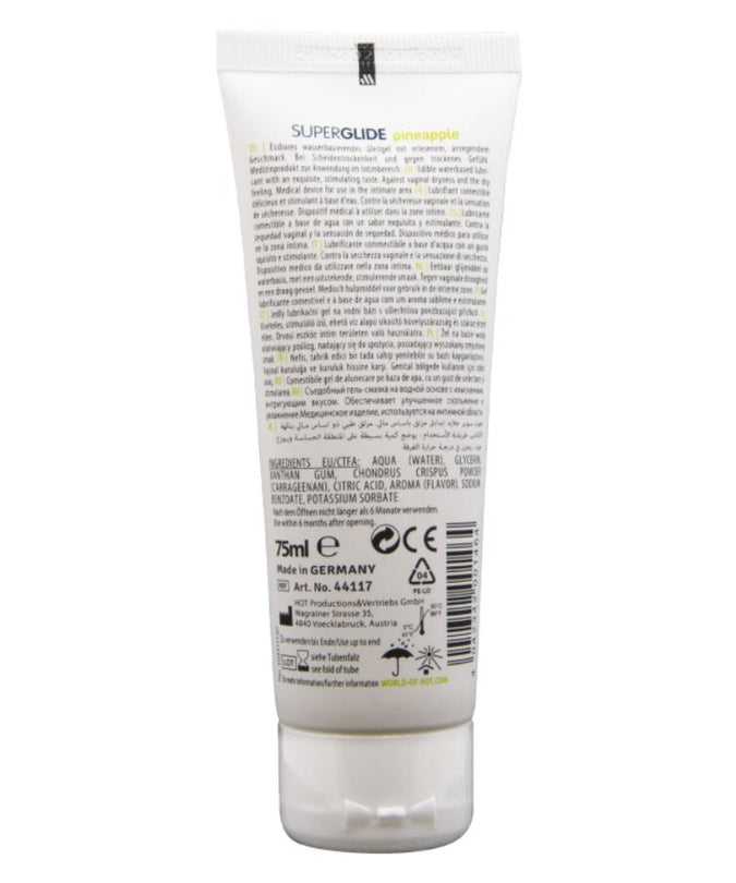 HOT - SUPERGLIDE EDIBLE LUBRICANT WATERBASED PINEAPPLE 75 ML