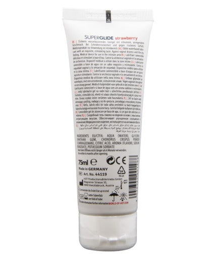 HOT - SUPERGLIDE EDIBLE LUBRICANT WATERBASED STRAWBERRY 75 ML HOT - SUPERGLIDE EDIBLE LUBRICANT WATERBASED STRAWBERRY 75 ML