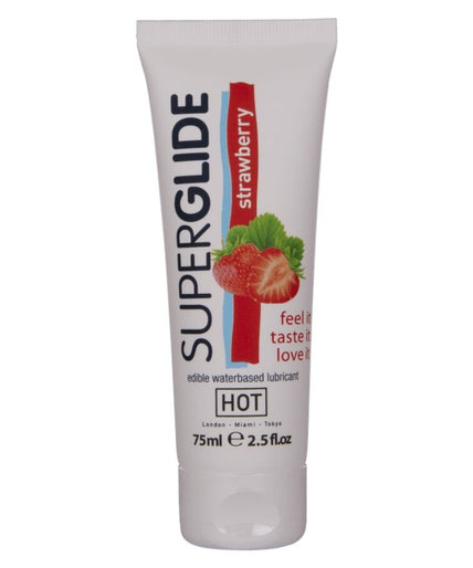 HOT - SUPERGLIDE EDIBLE LUBRICANT WATERBASED STRAWBERRY 75 ML HOT - SUPERGLIDE EDIBLE LUBRICANT WATERBASED STRAWBERRY 75 ML