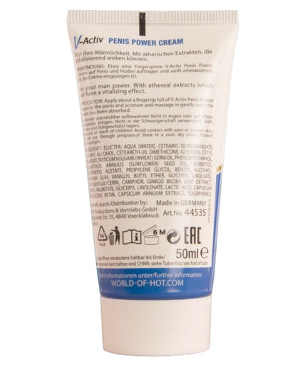 HOT - V-ACTIV PENIS POWER CRÈME VOOR MANNEN 50 ML HOT - V-ACTIV PENIS POWER CRÈME VOOR MANNEN 50 ML