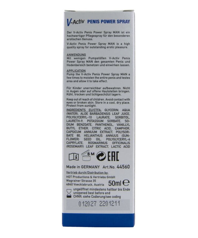 HOT - V-ACTIV PENIS POWER SPRAY FOR MEN 50 ML