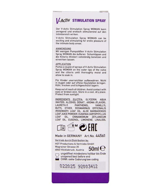 HOT - V-ACTIV STIMULERENDE SPRAY VOOR VROUWEN 50 ML