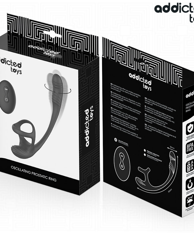 ADDICTED TOYS - ANAL PLUG WITH VIBRATION AND 360º WAVING AND TESTICLE STIMULATOR
