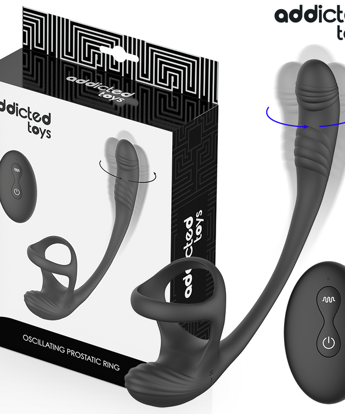 ADDICTED TOYS - ANAL PLUG WITH VIBRATION AND 360º WAVING AND TESTICLE STIMULATOR