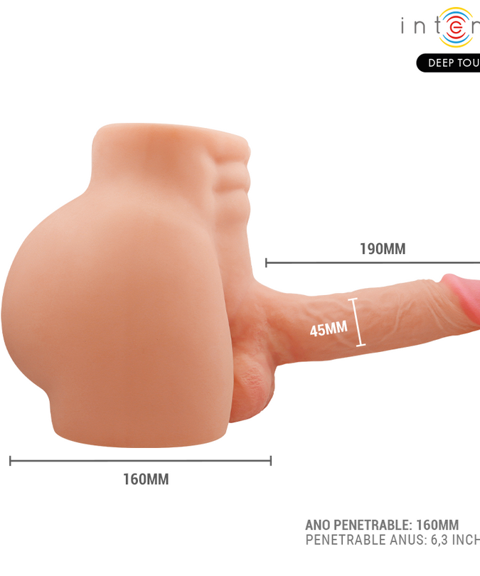 INTENSE DEEP TOUCH - RICHIE TORSO WITH ANUS AND REALISTIC DILDO WITH PUSHING AND VIBRATION REMOTE CONTROL 4.7 KG