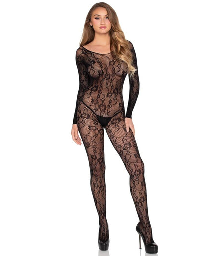 LEG AVENUE - 89366 KANTEN LINGERIE BODYSTOCKING ZWART - EEN MAAT LEG AVENUE - 89366 KANTEN LINGERIE BODYSTOCKING ZWART - EEN MAAT