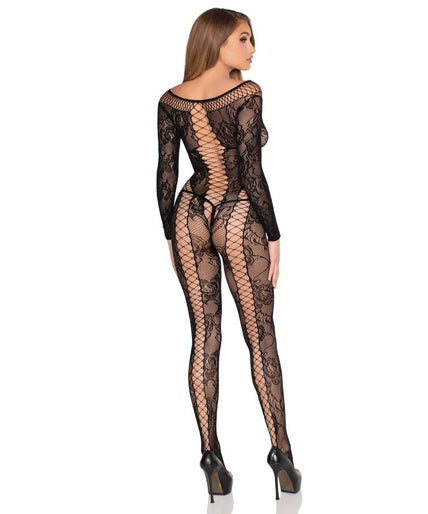 LEG AVENUE - 89369 NET & KANTEN JUMPSUIT ZWART - ONE SIZE LEG AVENUE - 89369 NET & KANTEN JUMPSUIT ZWART - ONE SIZE
