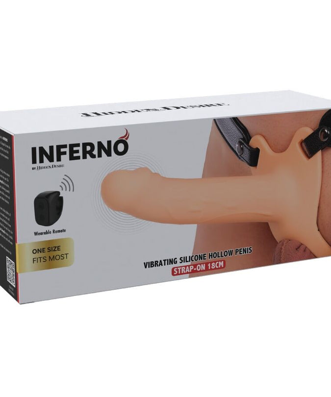 VERBORGEN VERLANGEN - INFERNO VIBRERENDE PENISHOES STRAP-ON 18 CM