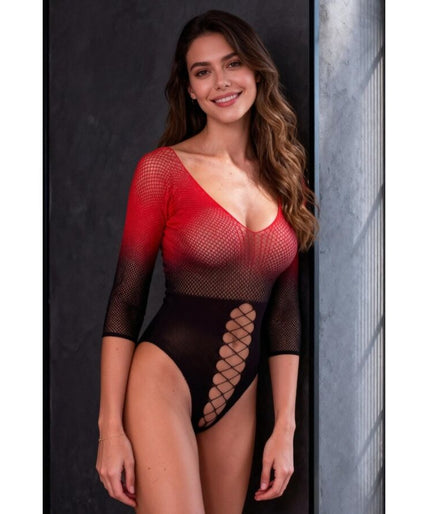 PASSION - BS118 BLACK AND RED MESH BODYSTOCKING PASSION - BS118 BLACK AND RED MESH BODYSTOCKING