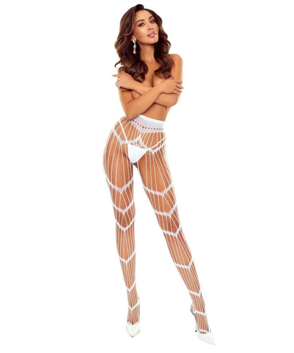 PASSION - S033 WHITE LOW RISE TIGHTS ONE SIZE PASSION - S033 WHITE LOW RISE TIGHTS ONE SIZE
