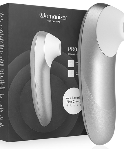 WOMANIZER - PRO VIBRANT CLITORAL STIMULATOR SILVER GREY WOMANIZER - PRO VIBRANT CLITORAL STIMULATOR SILVER GREY