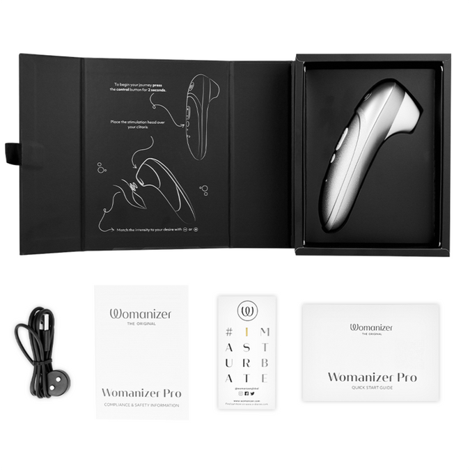 WOMANIZER - PRO VIBRANT CLITORAL STIMULATOR SILVER GREY