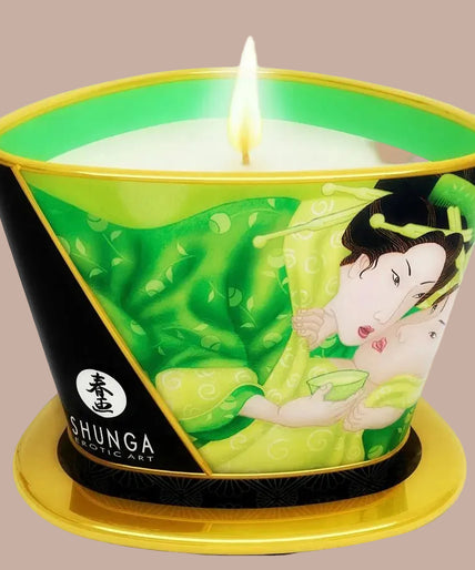 Shunga – Mini Caress by Candlelight Green Tea Massage Candle 170ml Shunga – Mini Caress by Candlelight Green Tea Massage Candle 170ml