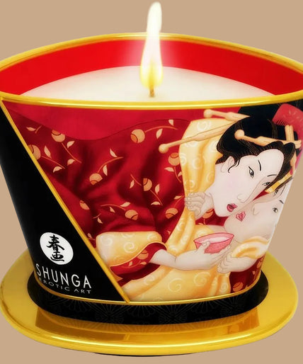 SHUNGA - MINI CARESS BY CANDELIGHT AARDBEIEN EN CAVA MASSAGEKAARS 170 ML SHUNGA - MINI CARESS BY CANDELIGHT AARDBEIEN EN CAVA MASSAGEKAARS 170 ML