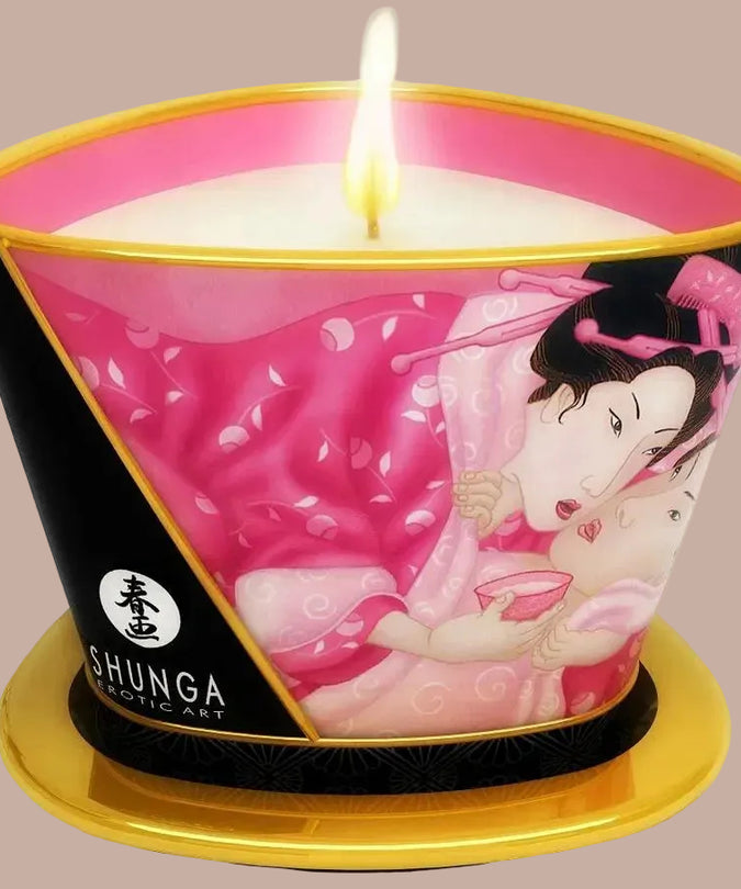 Shunga – Mini Streling bij Kaarslicht Afrodisiacum Rozen Massagekaars 170ml