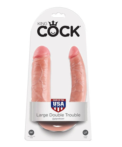 KING COCK - U-SHAPED LARGE DOUBLE TROUBLE FLESH 17.8 CM KING COCK - U-SHAPED LARGE DOUBLE TROUBLE FLESH 17.8 CM