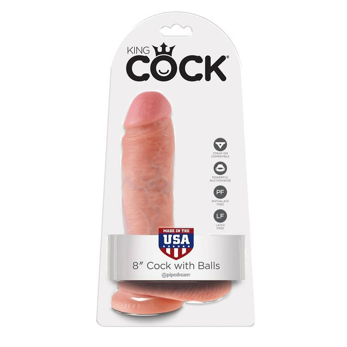King Cock – 8 Dildo with Balls Flesh 20.3 cm