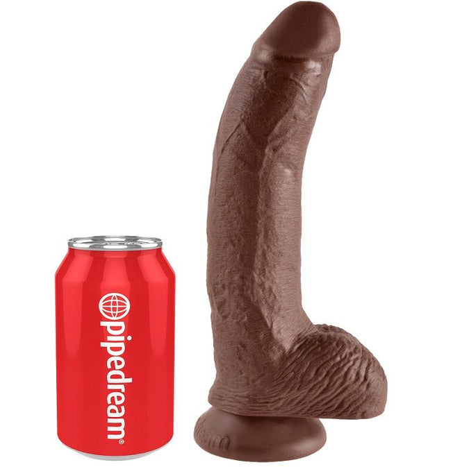 King Cock – 9 Dildo with Balls Brown 22.9 cm