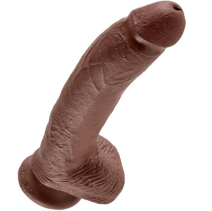 King Cock – 9 Dildo with Balls Brown 22.9 cm