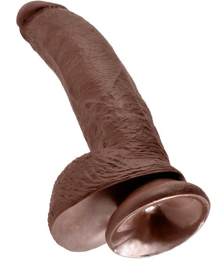 KING COCK - 9 DILDO BROWN WITH BALLS 22.9 CM KING COCK - 9 DILDO BROWN WITH BALLS 22.9 CM