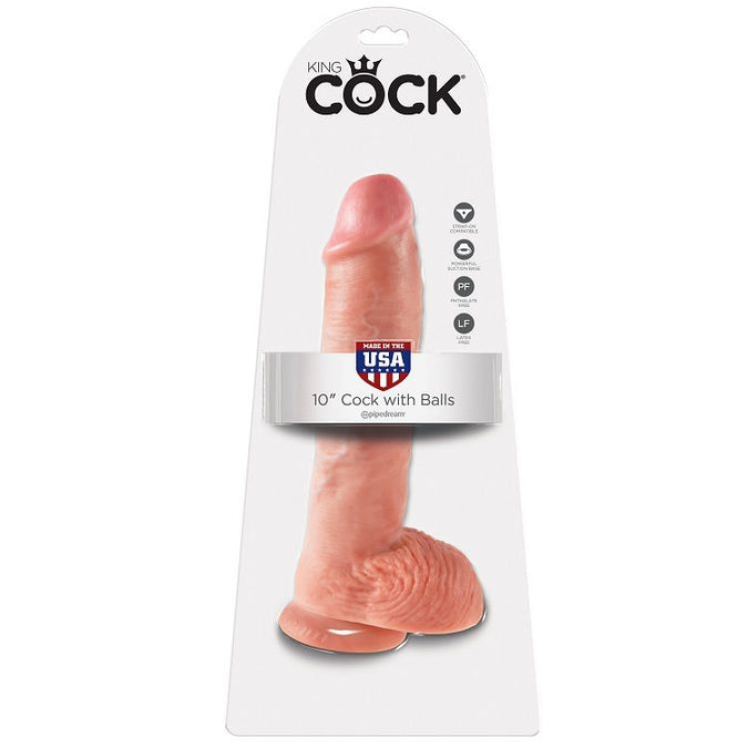 King Cock – 10 Dildo with Balls Flesh 26.5 cm