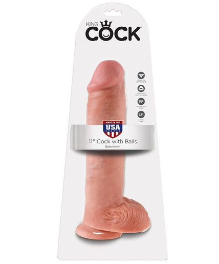 KING COCK - 11 DILDO FLESH WITH BALLS 28 CM KING COCK - 11 DILDO FLESH WITH BALLS 28 CM